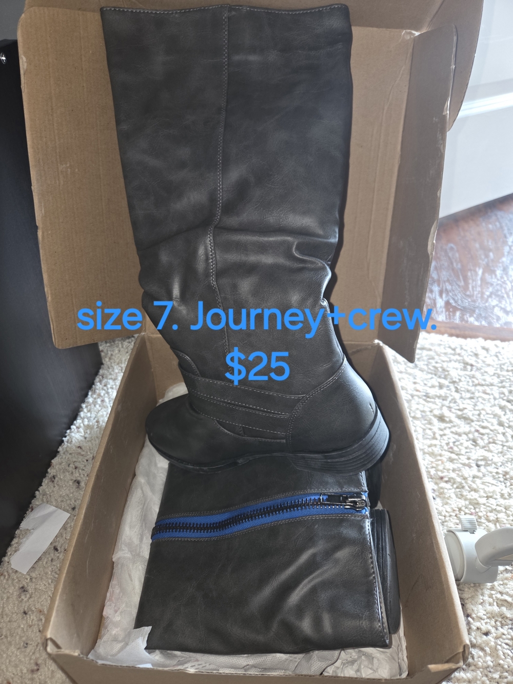Dark Grey Women's Mid-Calf Combat Boots